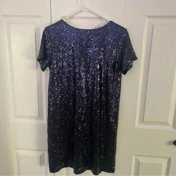 Lulu’s Sequin Shift Dress Navy Blue Size Small. Beautiful and comfortable. - Picture 5 of 11
